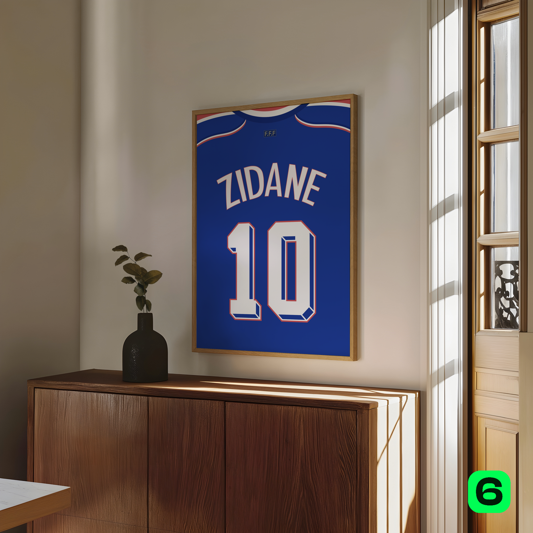 Cadre maillot Zinedine Zidane - Équipe de France 1998