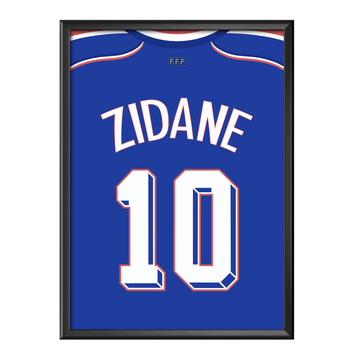 Cadre maillot Zinedine Zidane - Équipe de France 1998