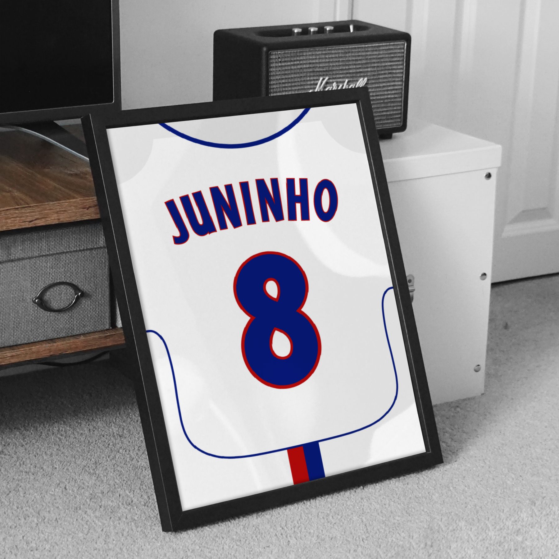 Poster maillot Juninho - Olympique Lyonnais saison 2003/2004