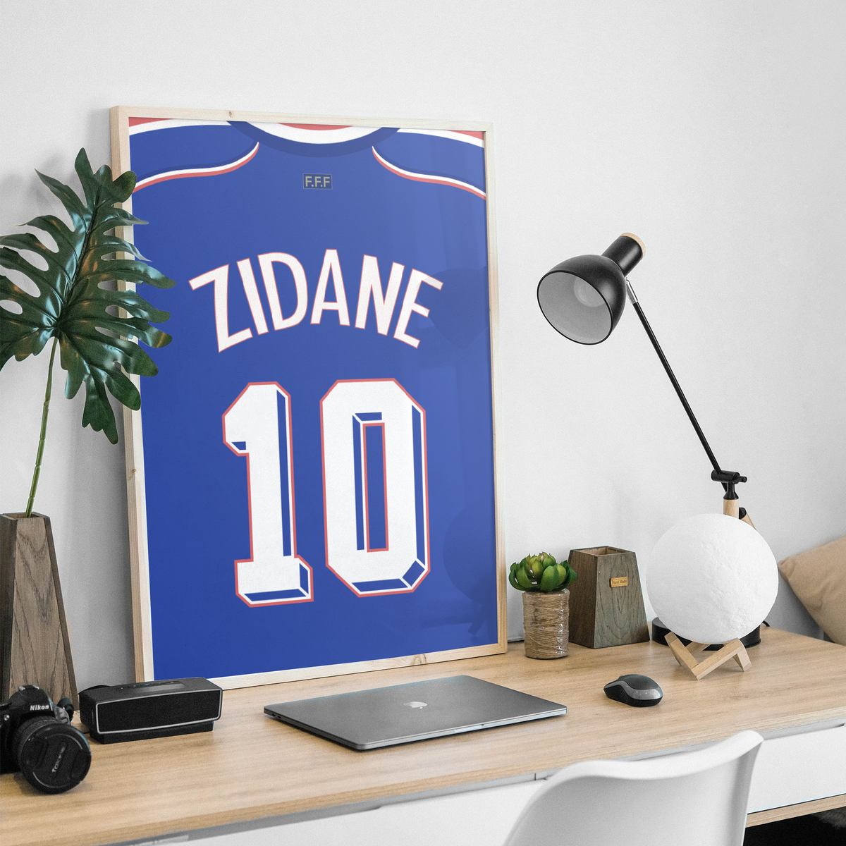 Poster maillot Zinedine Zidane - Équipe de France 1998